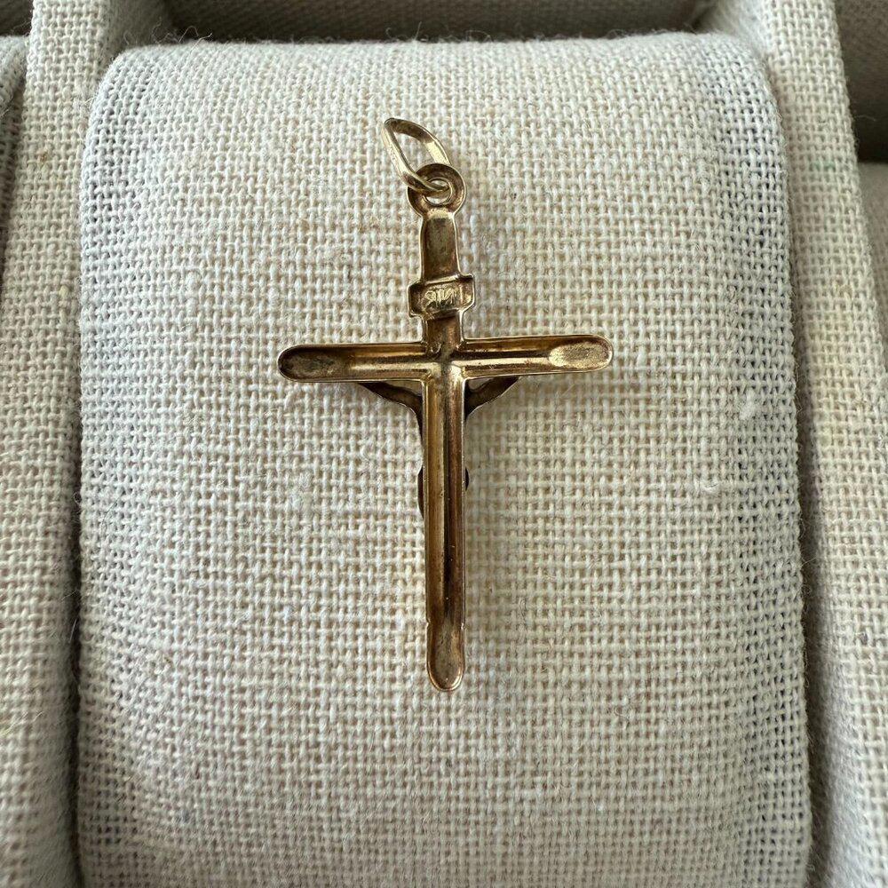14K Solid Gold Cross Pendant – Yellow Gold - Picture 4 of 5